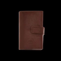 Portacarte in pelle a scatto con protezione rfid