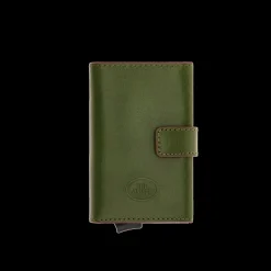 Portacarte in pelle a scatto con protezione RFID