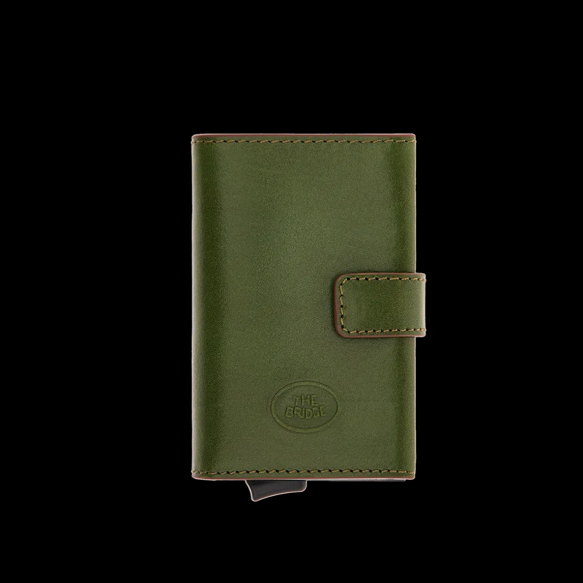 Portacarte in pelle a scatto con protezione RFID