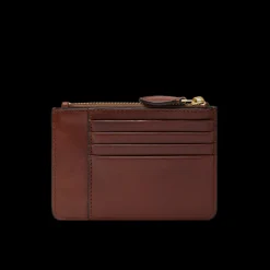 Portacarte in pelle compatto con zip