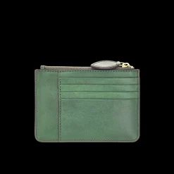 Portacarte in pelle compatto con zip