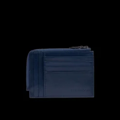 Portacarte in pelle con zip