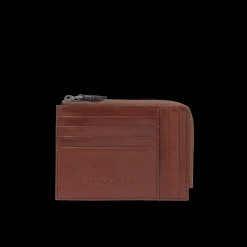 Portacarte in pelle con zip
