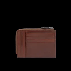 Portacarte in pelle con zip
