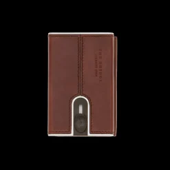Portcarte in pelle a scatto con protezione rfid