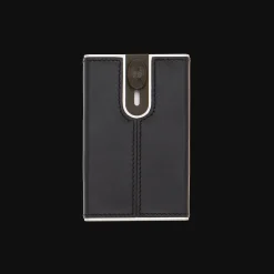 Portcarte in pelle a scatto con protezione rfid