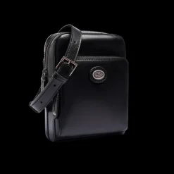 Tracolla in pelle uomo con zip frontale