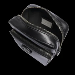 Tracolla in pelle uomo con zip frontale