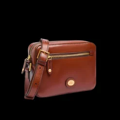 Tracolla in pelle uomo con zip frontale