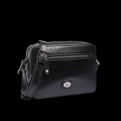 Tracolla in pelle uomo con zip frontale