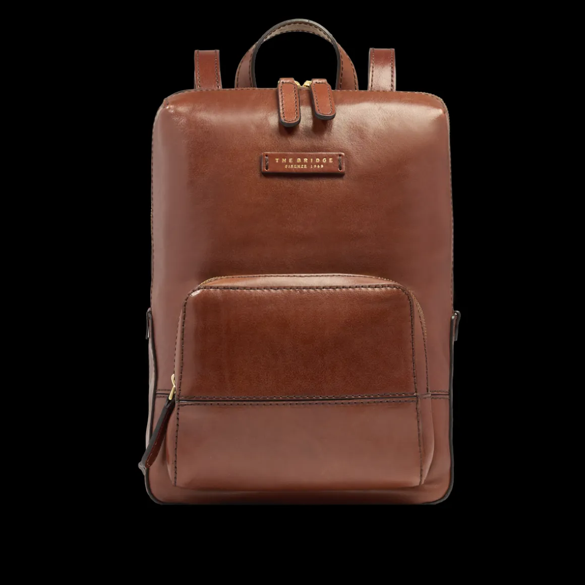 Zaino donna in pelle piccolo con tasca frontale