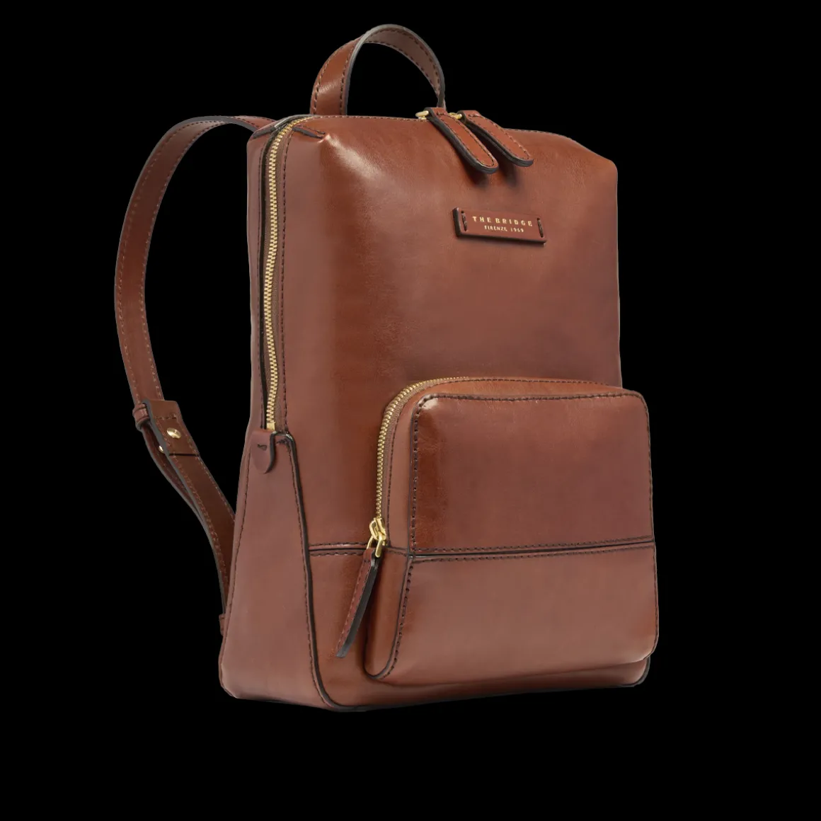 Zaino donna in pelle piccolo con tasca frontale