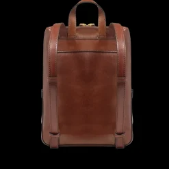 Zaino donna in pelle piccolo con tasca frontale