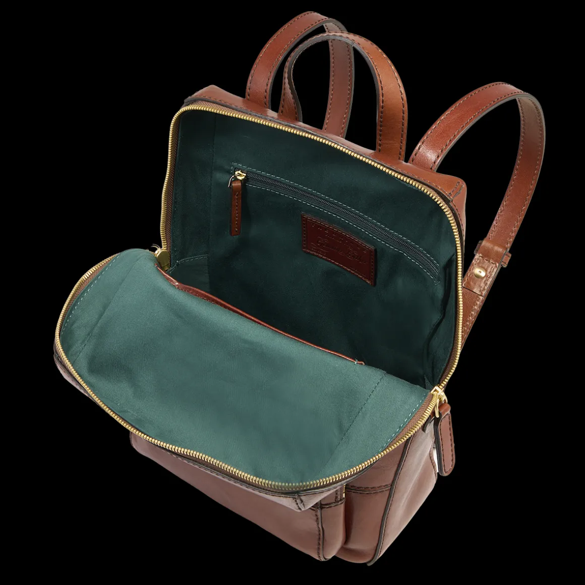Zaino donna in pelle piccolo con tasca frontale