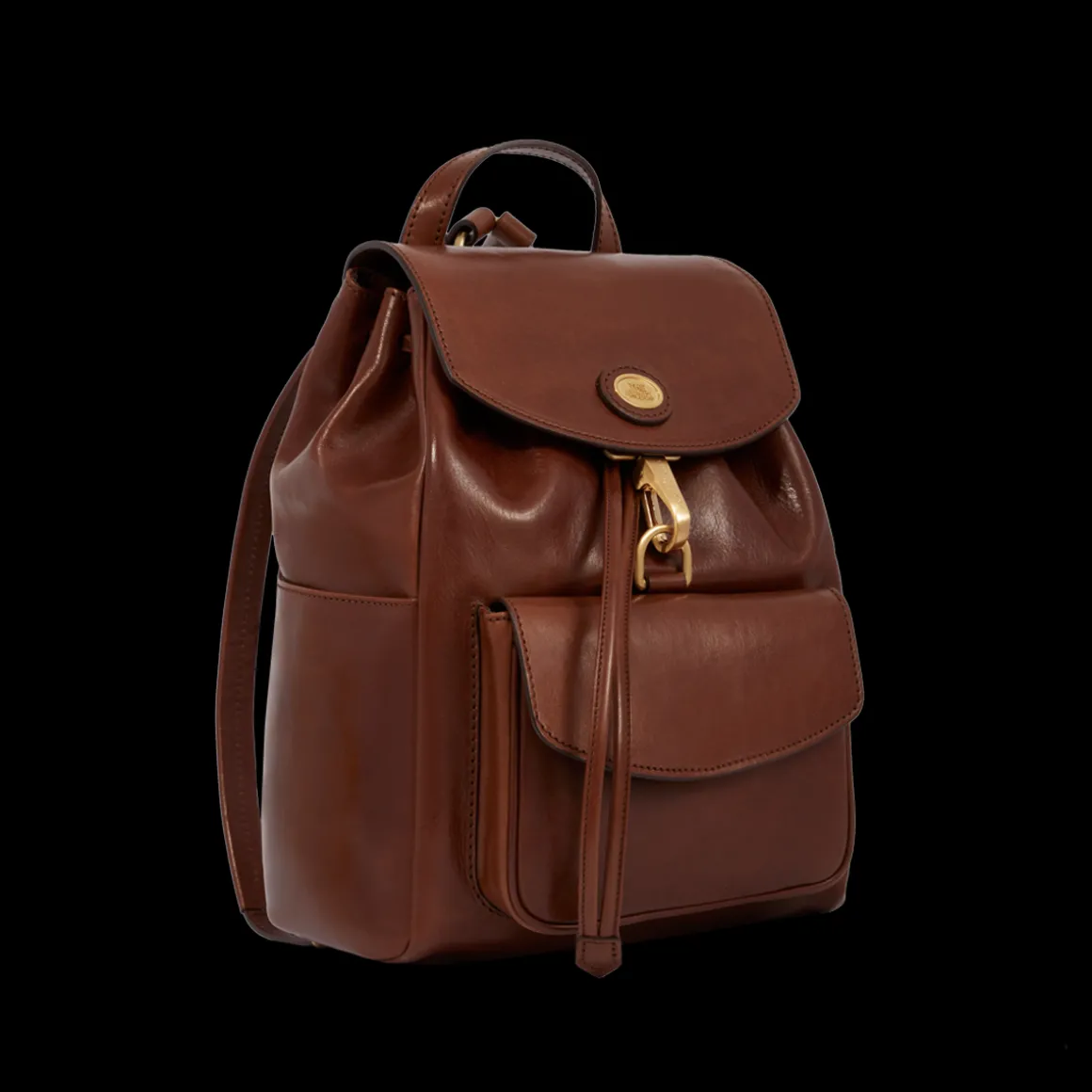 Zaino donna pelle con tasca frontale