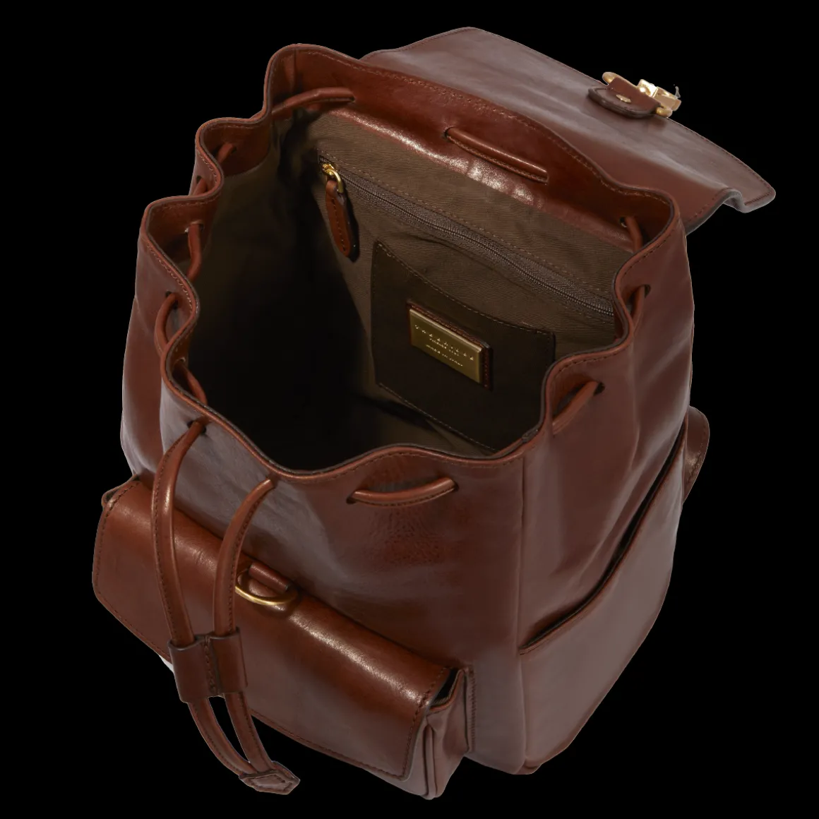 Zaino donna pelle con tasca frontale