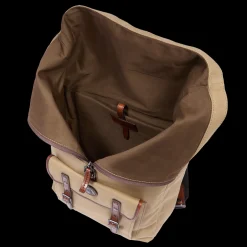 Zaino in pelle e tessuto uomo