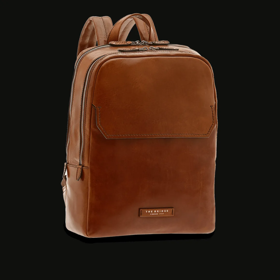 Zaino in pelle porta pc uomo due zip