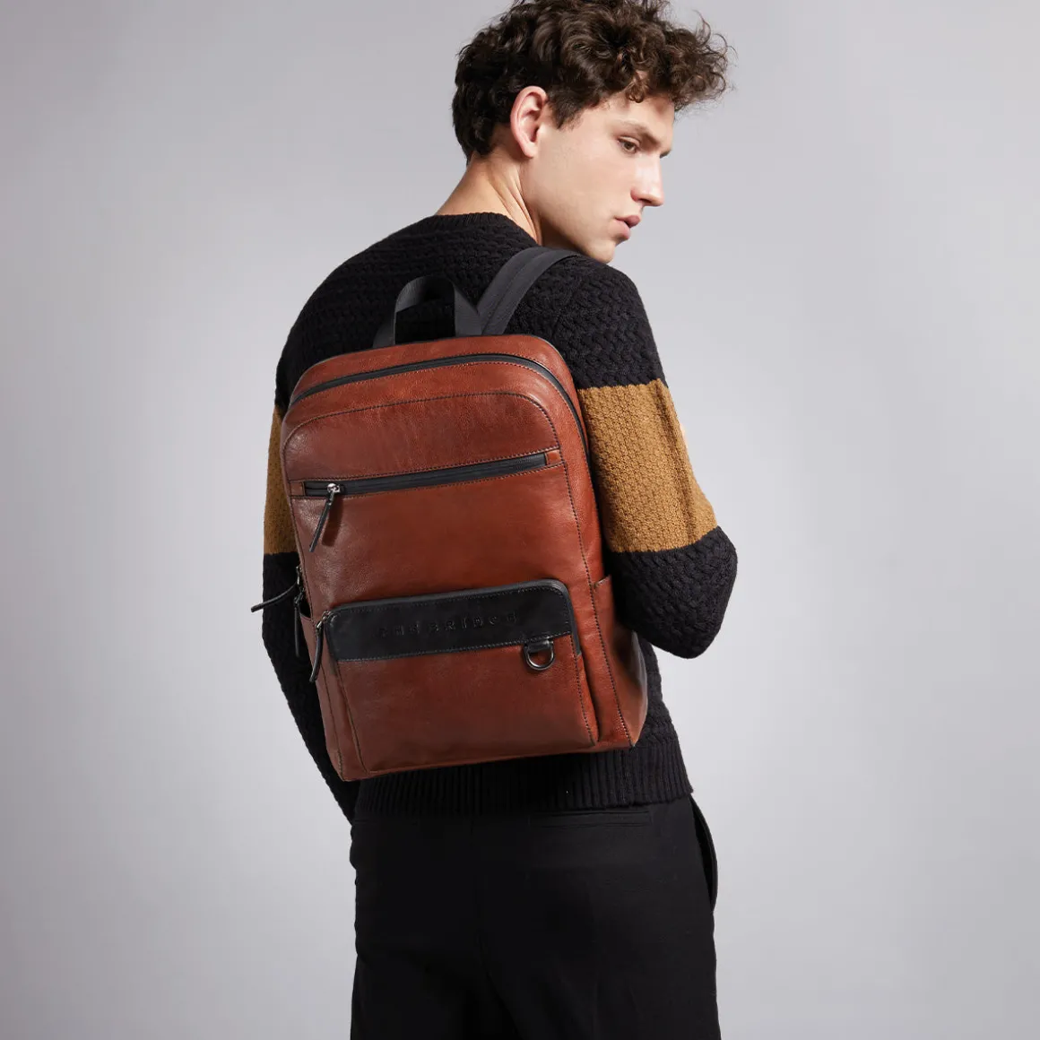 Zaino in pelle porta pc uomo