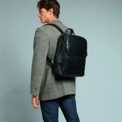 Zaino in pelle porta pc uomo due zip