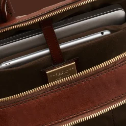 Zaino in pelle porta pc uomo due zip