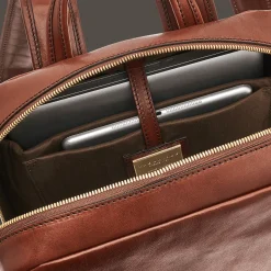 Zaino in pelle porta pc uomo due zip