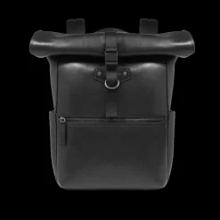 Zaino in pelle uomo con apertura roll-top