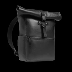 Zaino in pelle uomo con apertura roll-top