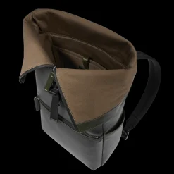 Zaino in pelle uomo con apertura roll-top