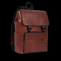 Zaino in pelle uomo con patta frontale