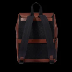 Zaino in pelle uomo con patta frontale