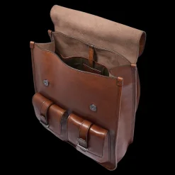 Zaino in pelle uomo con tasche frontali