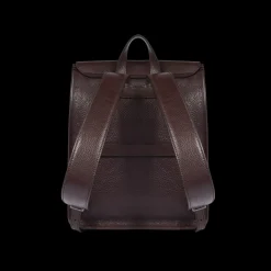 Zaino in pelle uomo con tasche frontali