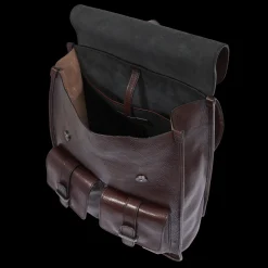 Zaino in pelle uomo con tasche frontali