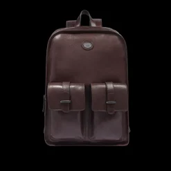 Zaino in pelle uomo una zip e tasche frontali