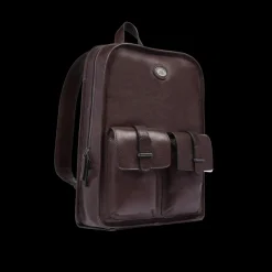 Zaino in pelle uomo una zip e tasche frontali