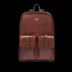 Zaino in pelle uomo una zip e tasche frontali