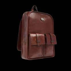 Zaino in pelle uomo una zip e tasche frontali